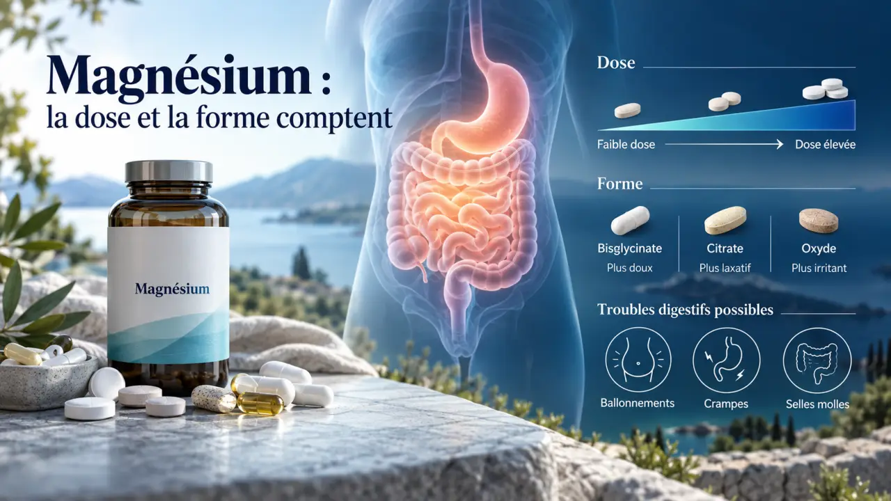 Effets indésirables du magnésium : les troubles digestifs dépendent surtout de la dose et de la forme