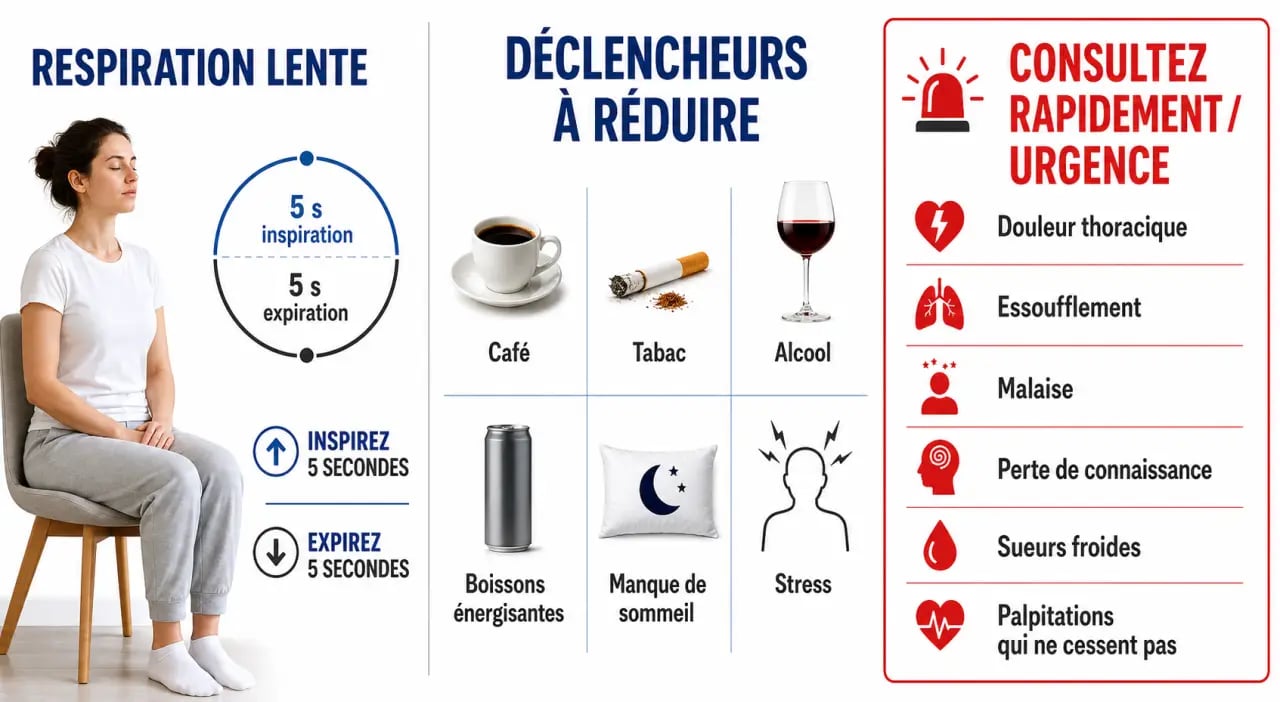 Palpitation remède de grand mère : respiration lente, déclencheurs à éviter et signes d’alerte à surveiller