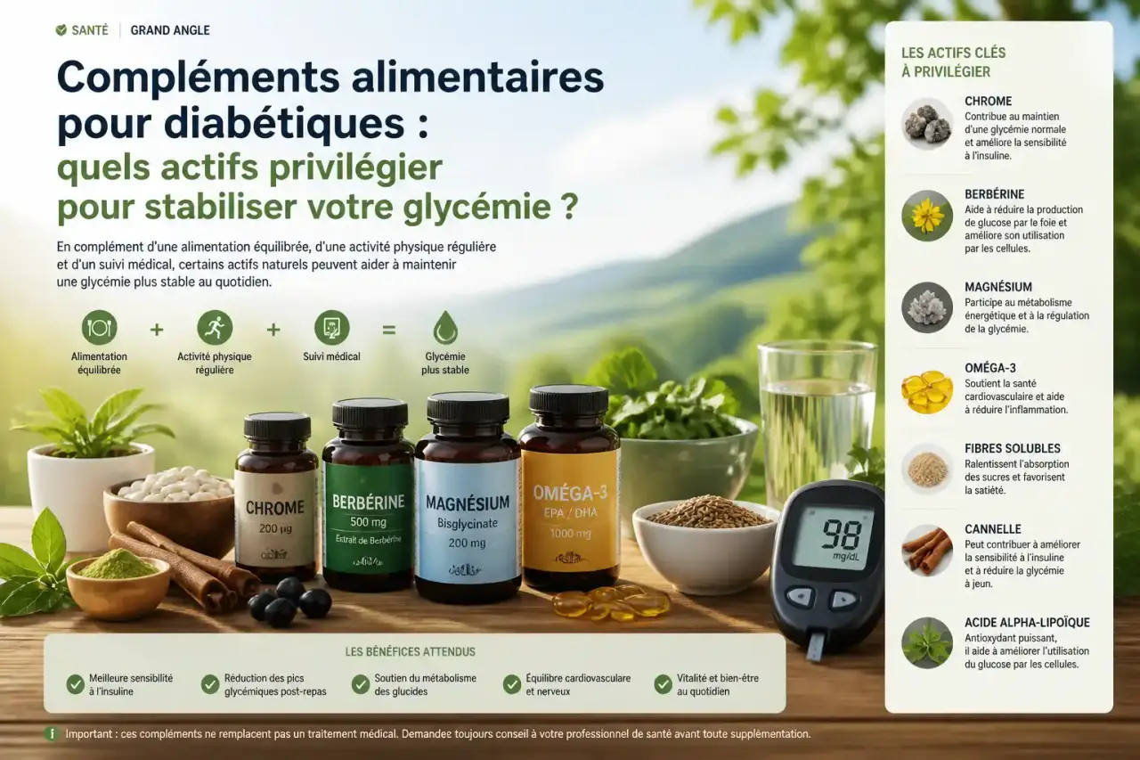 Compléments alimentaires pour diabétiques : quels actifs privilégier pour stabiliser votre glycémie ?