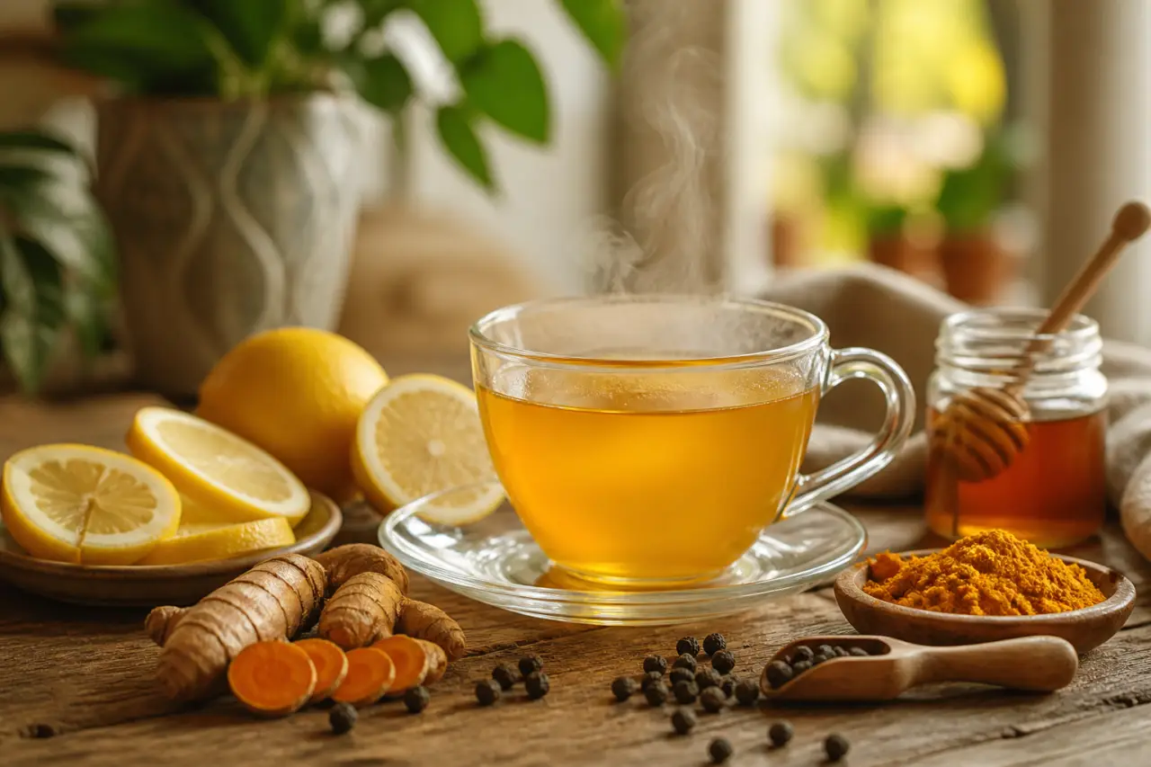 Thé au curcuma : poivre noir, citron, miel et 10 à 15 minutes d’infusion