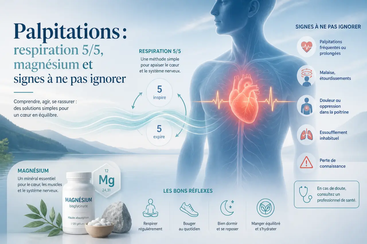 Palpitations : respiration 5/5, magnésium et signes à ne pas ignorer