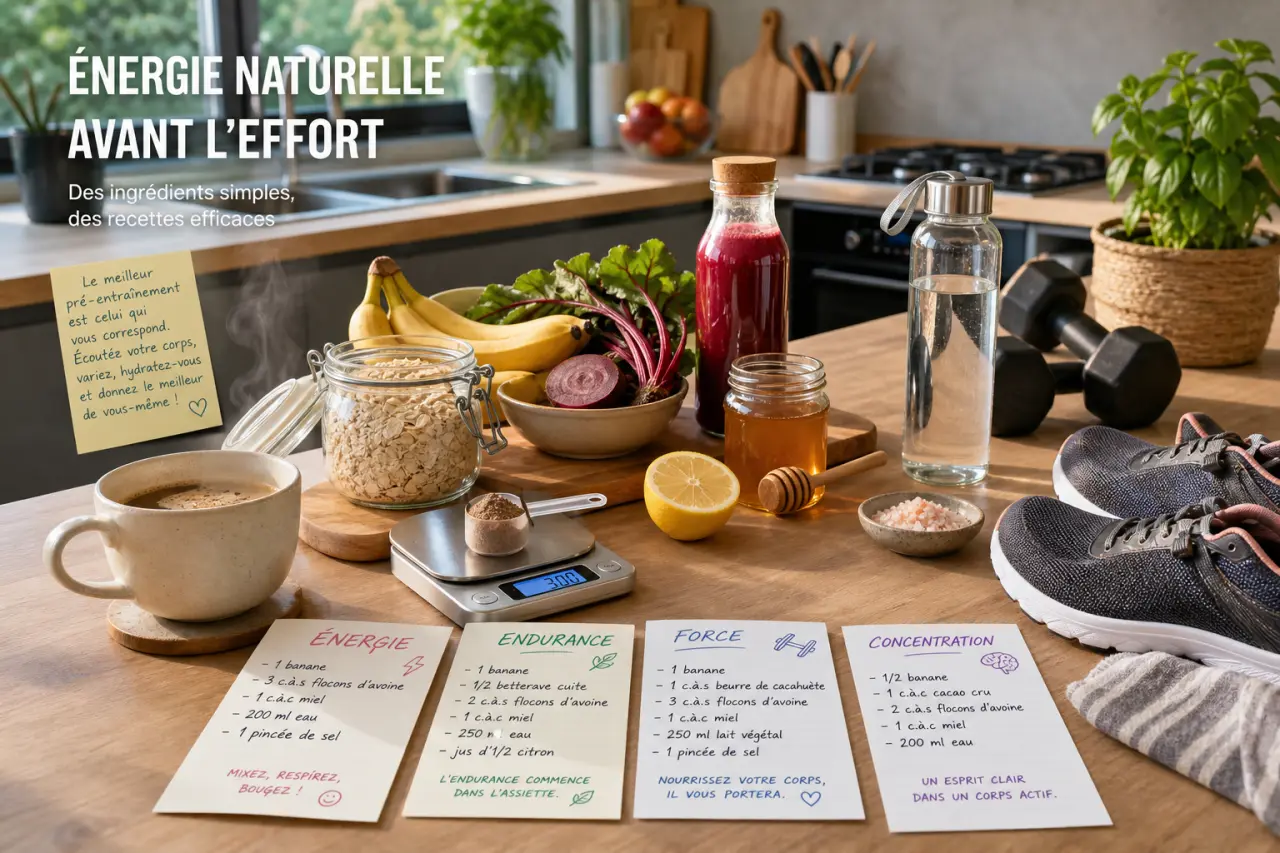 Pre workout naturel : caféine dosée, recettes maison et choix selon l’objectif